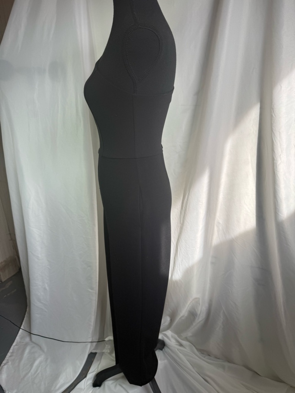 Crystal Sky One Shoulder Black Jumpsuit Wide Leg Chic Minimalist. - Picture 4 of 7